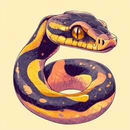蛇年主题灵动缠绕的蛇壁纸插画艺术