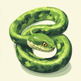 蛇年主题灵动缠绕的蛇壁纸插画艺术