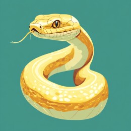 蛇年主题灵动缠绕的蛇壁纸插画艺术