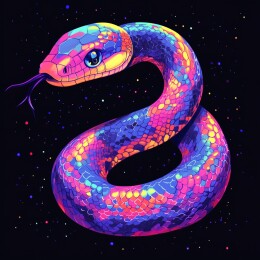 蛇年主题灵动缠绕的蛇壁纸插画艺术