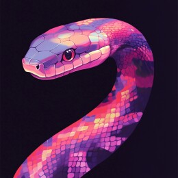蛇年主题灵动缠绕的蛇壁纸插画艺术