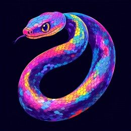 蛇年主题灵动缠绕的蛇壁纸插画艺术