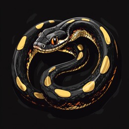 蛇年主题灵动缠绕的蛇壁纸插画艺术