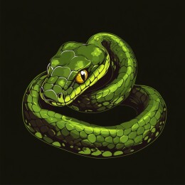 蛇年主题灵动缠绕的蛇壁纸插画艺术