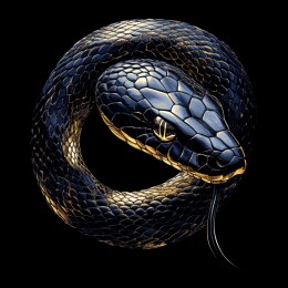 蛇年主题灵动缠绕的蛇壁纸插画艺术