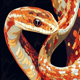 蛇年主题灵动缠绕的蛇壁纸插画艺术