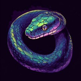 蛇年主题灵动缠绕的蛇壁纸插画艺术