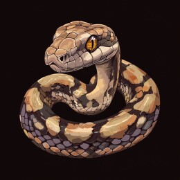 蛇年主题灵动缠绕的蛇壁纸插画艺术