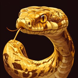 蛇年主题灵动缠绕的蛇壁纸插画艺术