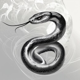 蛇年主题灵动缠绕的蛇壁纸插画艺术