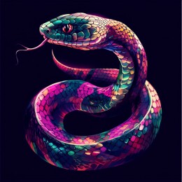 蛇年主题灵动缠绕的蛇壁纸插画艺术
