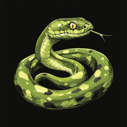 灵动缠绕的蛇之生态壁纸与插画艺术