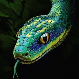 灵动缠绕的蛇之生态壁纸与插画艺术