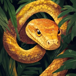 灵动缠绕的蛇之生态壁纸与插画艺术