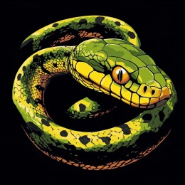 灵动缠绕的蛇之生态壁纸与插画艺术