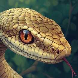 灵动缠绕的蛇之生态壁纸与插画艺术