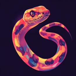 灵动缠绕的蛇之生态壁纸与插画艺术