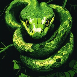 灵动缠绕的蛇之生态壁纸与插画艺术