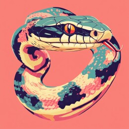 灵动缠绕的蛇之生态壁纸与插画艺术