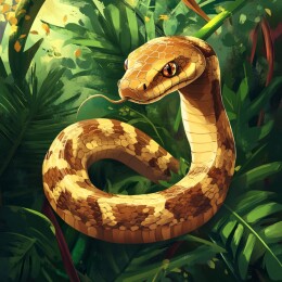 灵动缠绕的蛇之生态壁纸与插画艺术