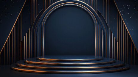 黑色背景下的蓝色空椅子