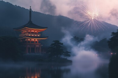 唯美的日本花火大会
