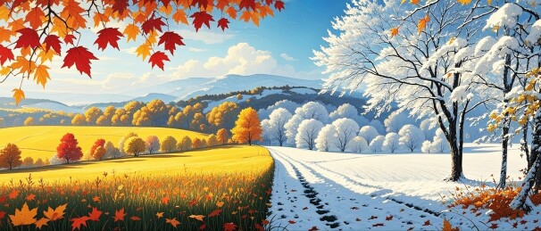 秋冬季节交替背景