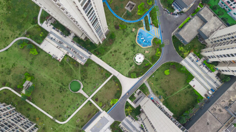 福州一新开住宅小区的航拍图