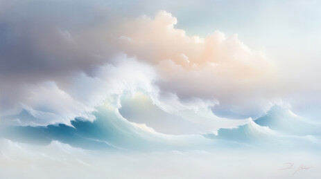 汹涌海浪在暴风雨中的力量