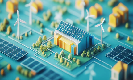 城市新能源物联网3d风格图标插画素材