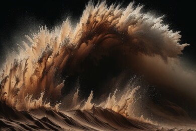 沙尘暴的壮观景象主题