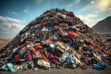 废弃衣物堆积如山主题