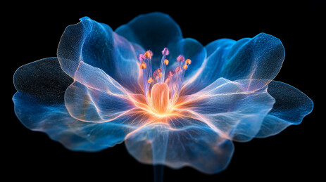 发光蓝色彩虹花瓣