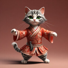 卡通角色设定3D猫咪手办