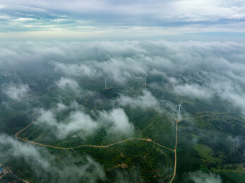 中国辽宁阜新山地风力发电