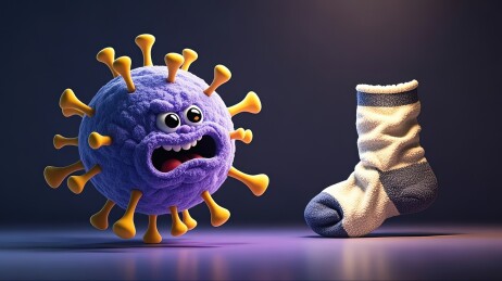 害怕的病毒和袜子