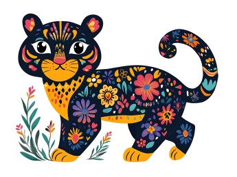 生肖虎民族风精美插画