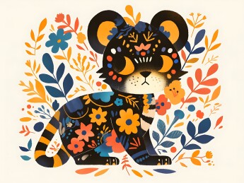 生肖虎民族风精美插画