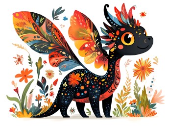 生肖龙民族风精美插画