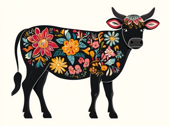 生肖牛民族风精美插画