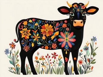 生肖牛民族风精美插画