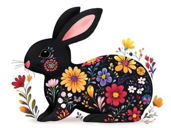 生肖兔民族风精美插画