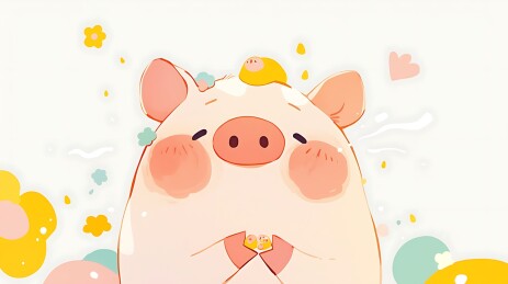 可爱生肖猪
