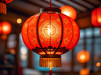 新年春节中式红灯笼场景