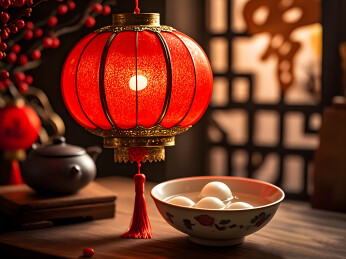 新年春节中式红灯笼场景