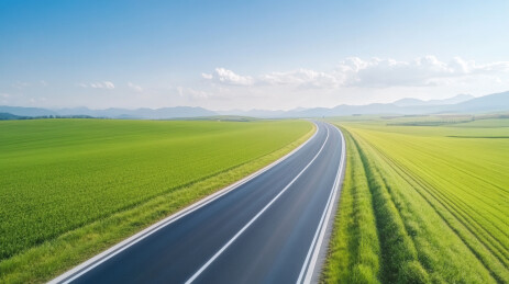 林间弯道绿色公路