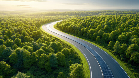 林间弯道绿色公路