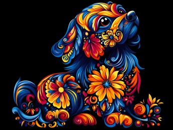 生肖狗民族风精美插画