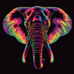 唯美梦幻潮流曼荼罗彩绘大象