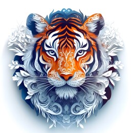 生肖虎立体剪纸画